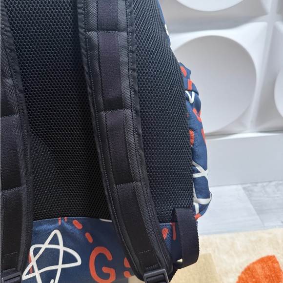 Gucci GG Supreme Ghost Navy Blue with Red and White accentsGraphic Logo Backpack - Picture 9 of 9